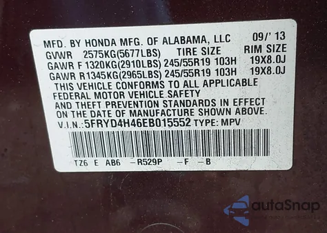 2014 Acura Mdx Technology Package from USA, damaged, VIN 5FRYD4H46EB015552